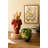  Head Planter Vase 14"H Ceramic, Red Peppers Design Multicolor Glazed Finish