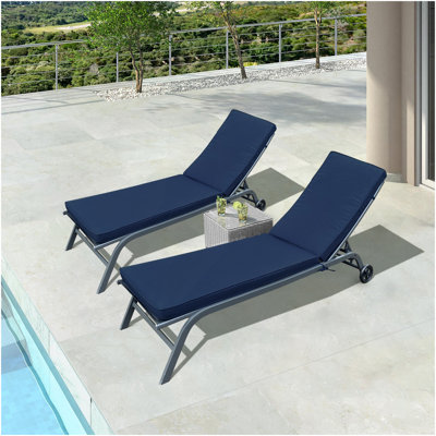 Ensemble de 2 coussins de chaise longue pour l'extérieur