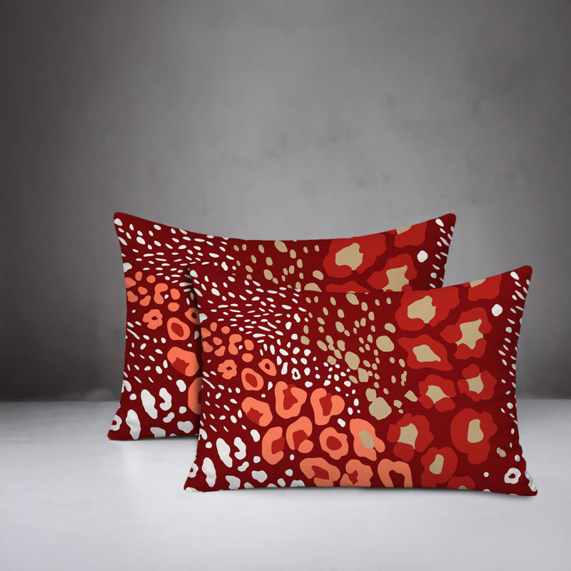 Oreiller réversible intérieur / extérieur Ashly, 20x14, Red