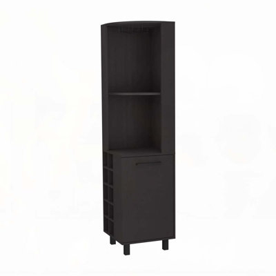  Corner Bar Cabinet with Glass Holder and Wine Rack