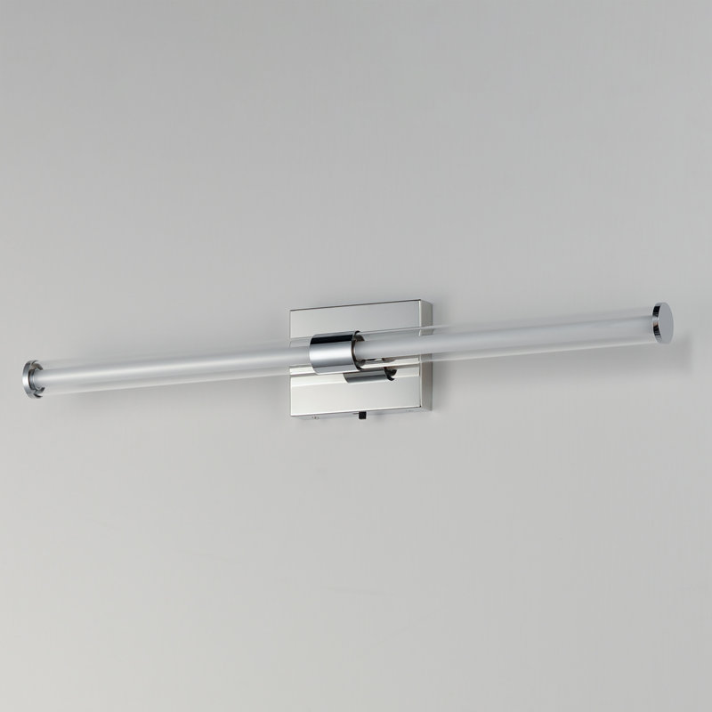 Mahkaylah Single Transparent Dimmable LED Bath Bar, Polished Chrome