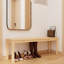 Banc de hall d'entrée en bois de 52 pouces à lattes avec rangement, finition naturelle claire et design minimaliste