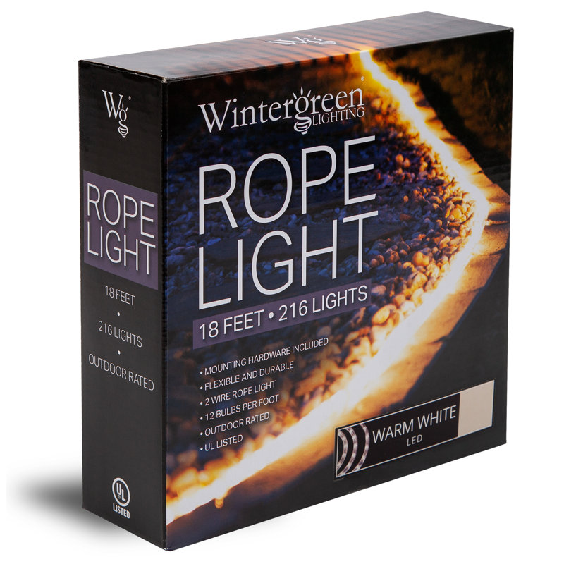18 ft Warm White LED Outdoor Rope Light with PVC Tubing