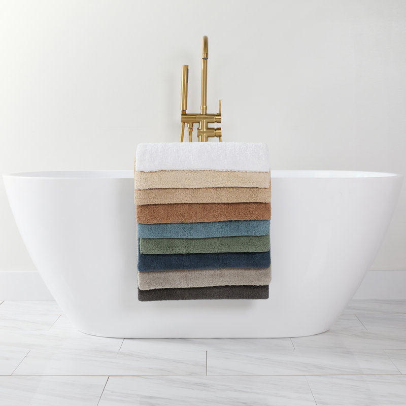 Tapis de bain réversible 100% coton, 24 po x 17 po, Blanc