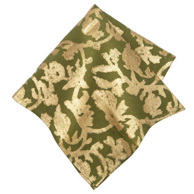 Saint-Rémy D’Or 100% Linen Floral Square Napkin