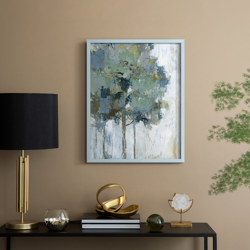 «Spring Tree I», reproduction encadrée - bois massif, H 30 po x l 24 po, Bleu