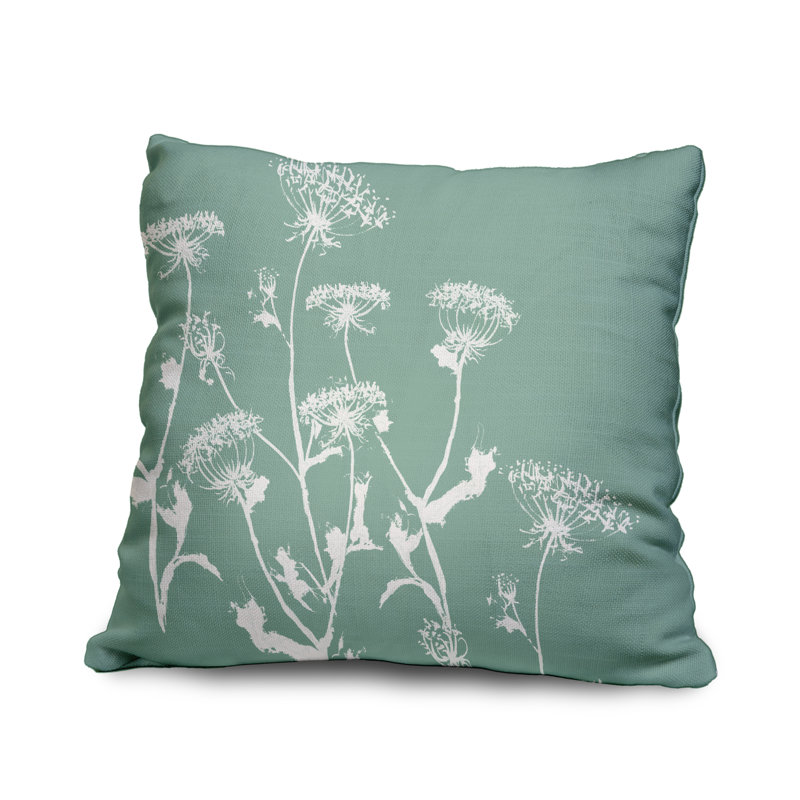  Housse et insert de coussin carré en coton, Vert, 20 po X 20 po, Floral 2