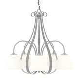 Sweeping Taper 5 - Light Shaded Classic/Traditional Chandelier