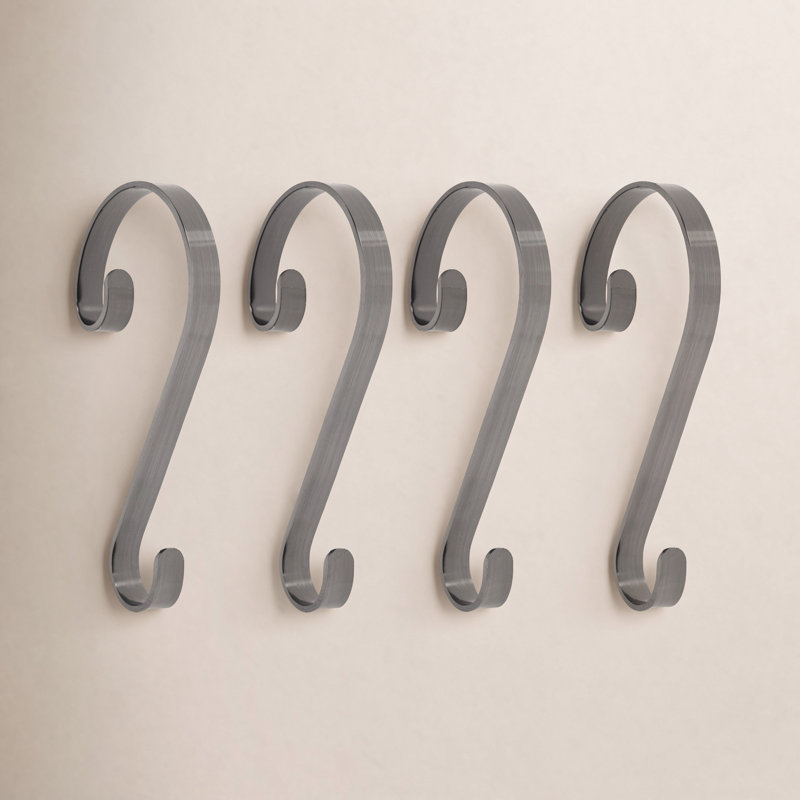 Scrolls Stocking Holder, Pewter