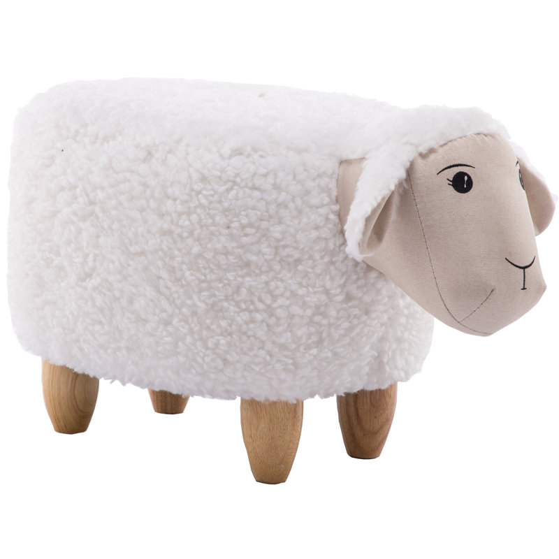 15 po Repose-pieds en forme de mouton blanc en forme de siège
