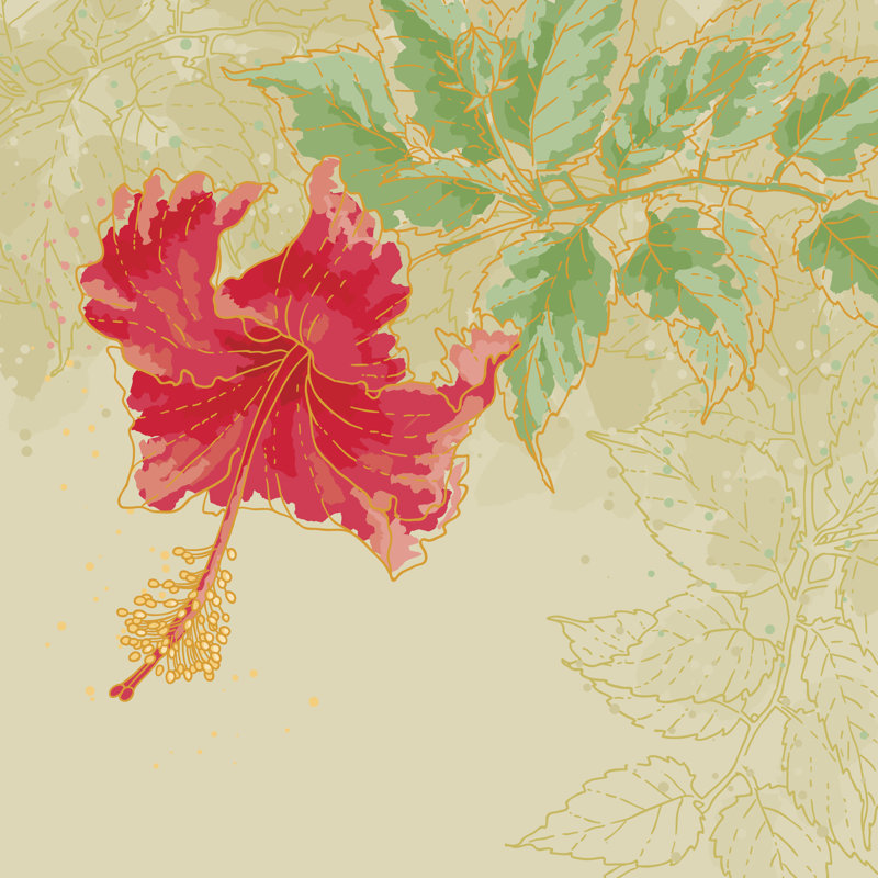 Fleur d'hibiscus Doutzen par Ievgeniia Mukhamet, H 12 po x l 12 po x P 1,25 po