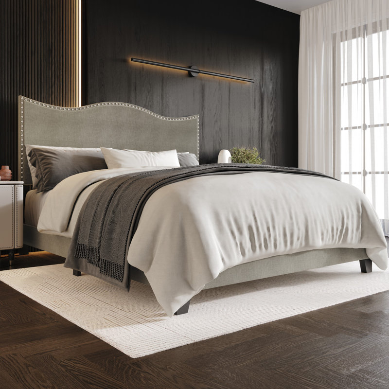 Lit tapissier standard, Grand, Gris