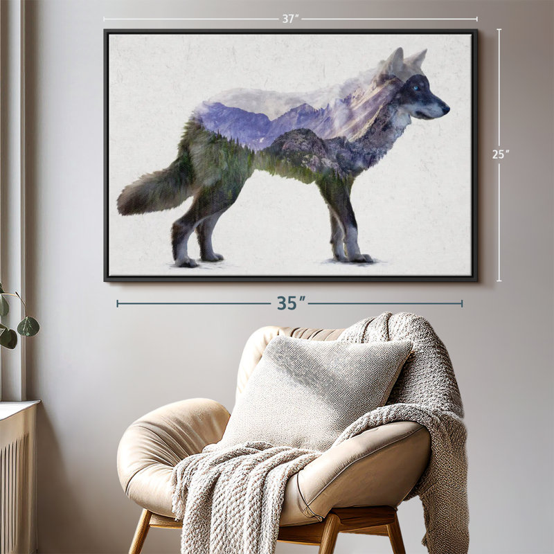 Impression sur toile Rocky Mountain Grey Wolf, H 25 po x l 37 po