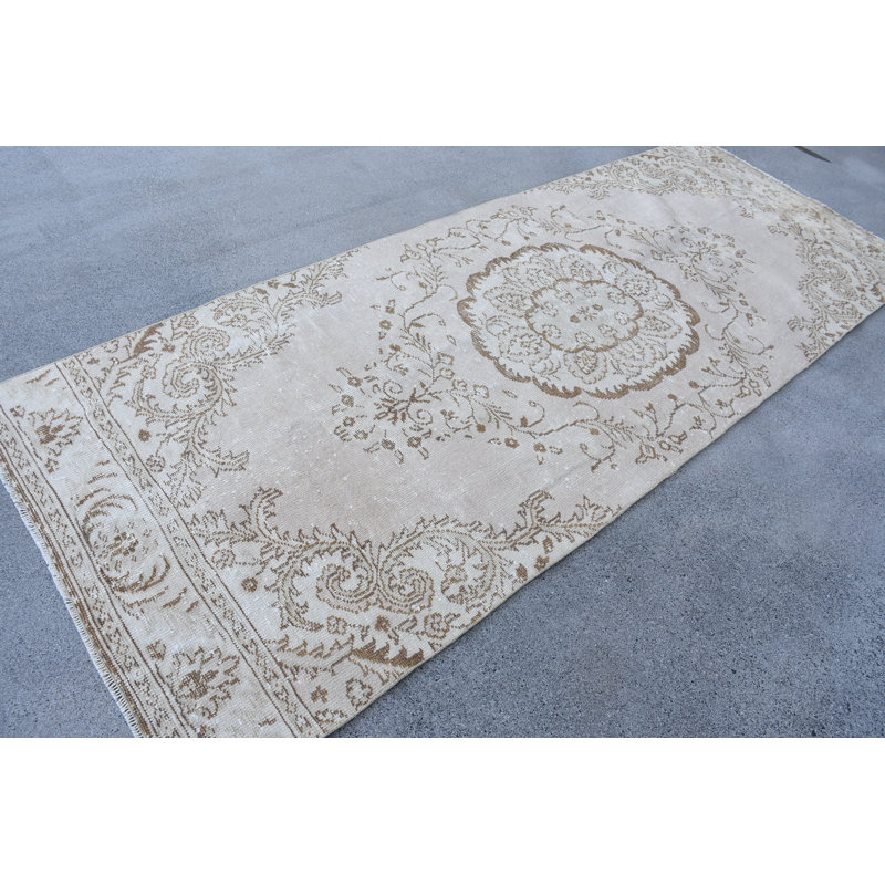 Tapis de couloir beige moderne 44,9 x 120,9 pouces