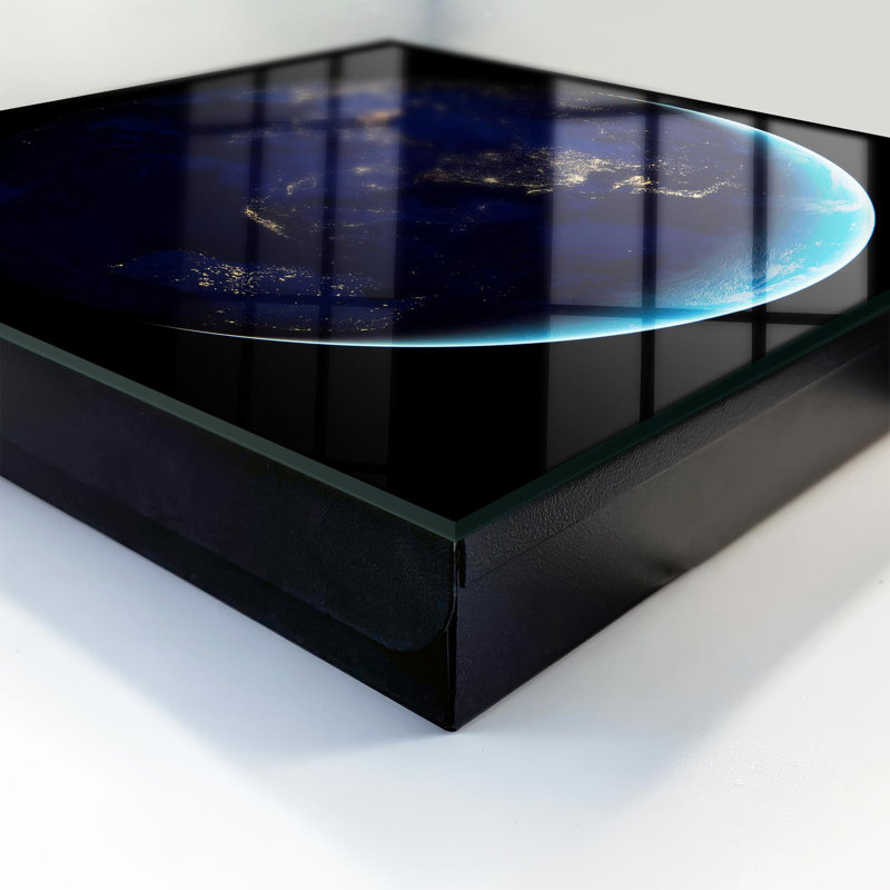 Key cabinet for wall, Opens to the right, 30x30x5, Black, Earth seen from space at night, 
