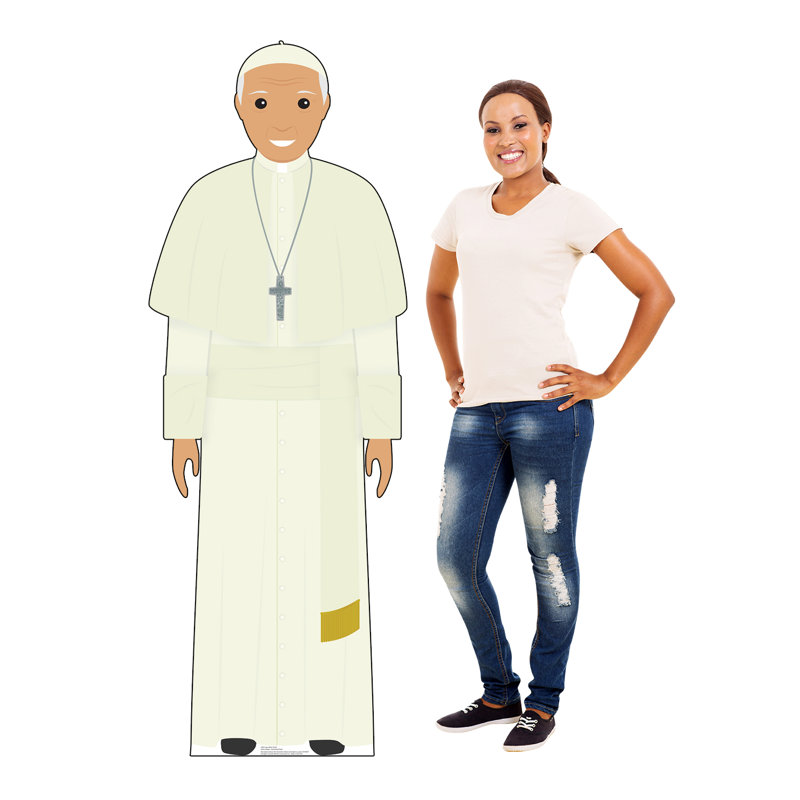 Life-Size White Outfit Pope Cardboard Standup