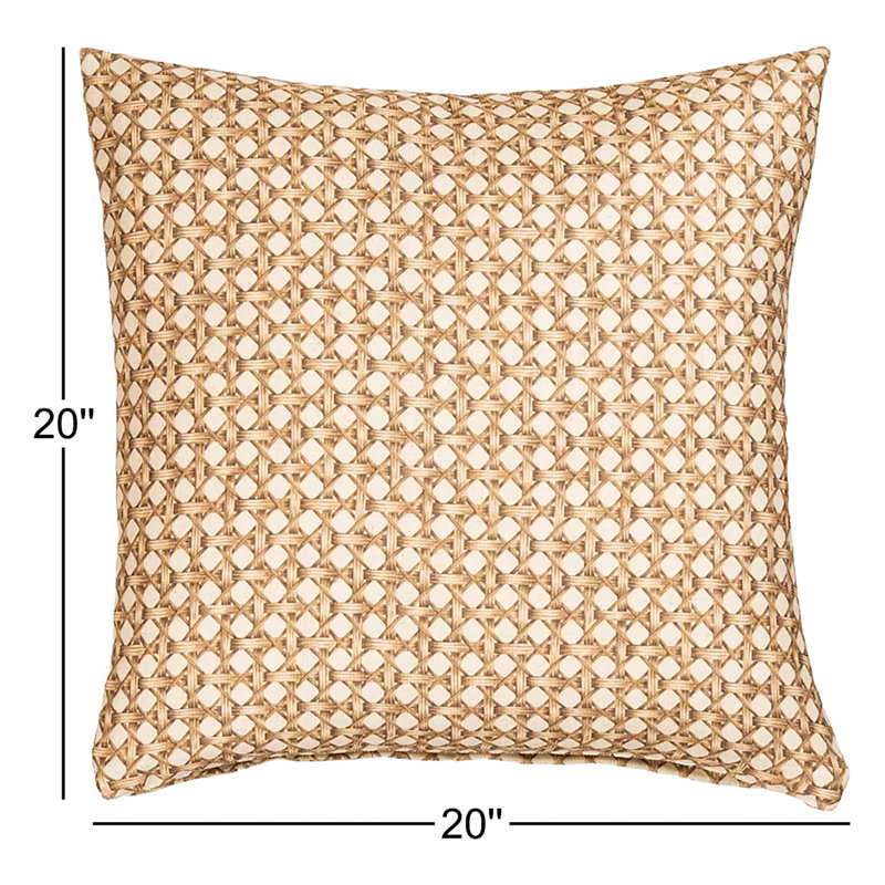 Coussin décoratif en osier 20 po The Basket House, Carré 20 po, Polyester