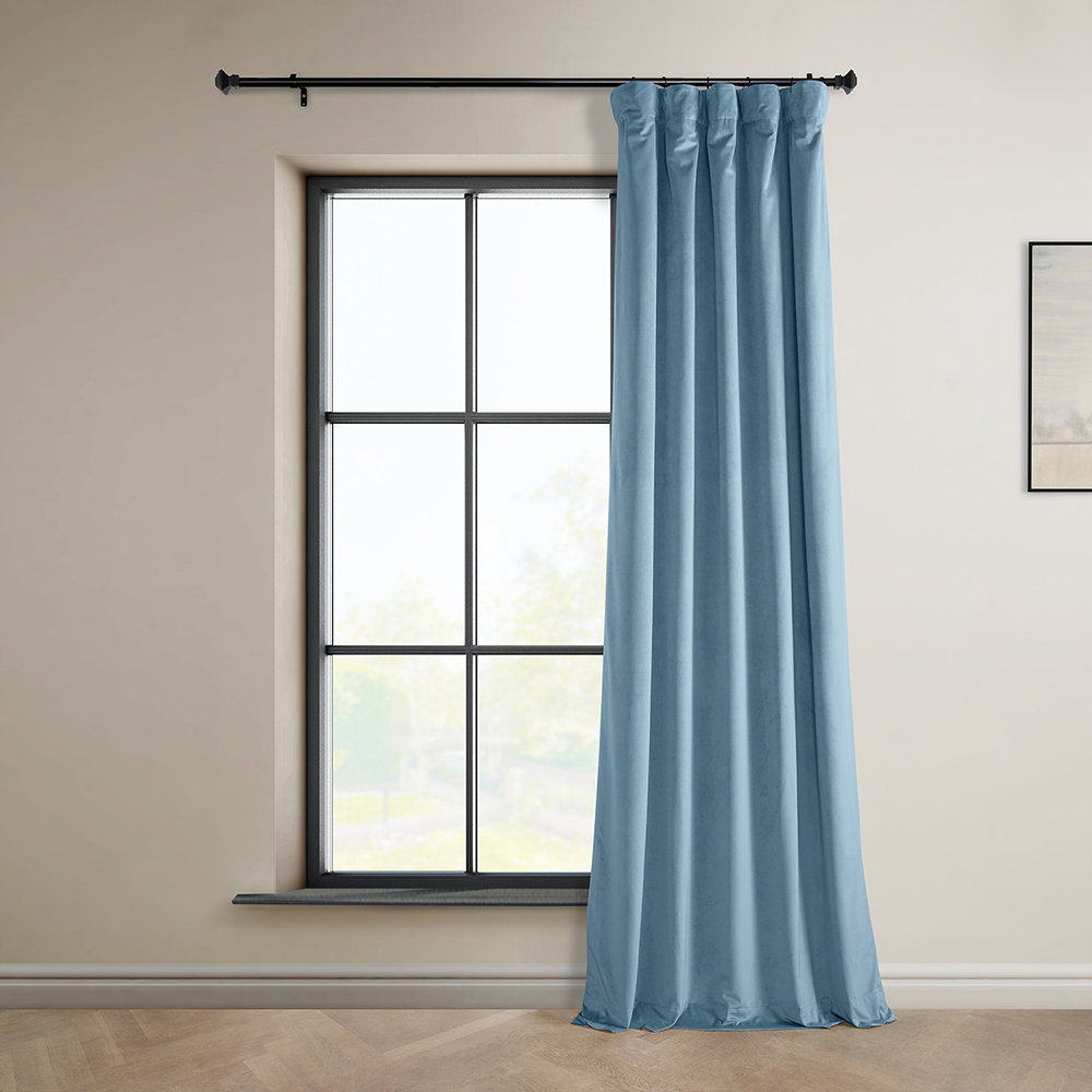 Matra Plush Velvet Curtains for Bedroom - Room Darkening Curtains for Living Room Window Single Panel, 50" W x 108" L