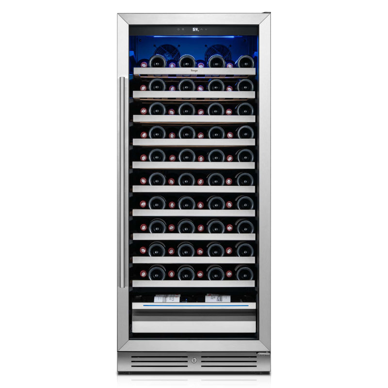 Yeego Singel Zone 23.4" 89 Bottle Wine Refrigerator Freestanding/Build-in Wine Cooler, Right Handed