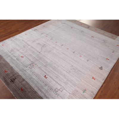 Hand-Knotted Gabbeh Indian Area Rug 7x8