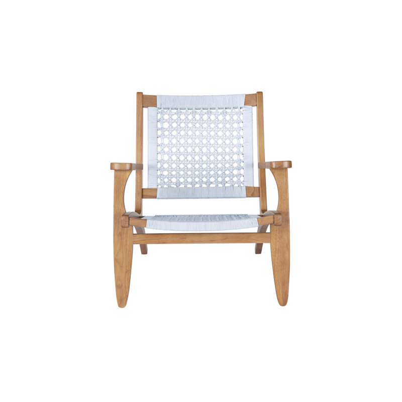 Mishka 28" W Armchair, White, Natural