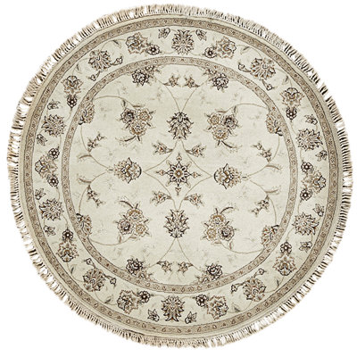 High-Quality Hand-Knotted Ivory Area Rug