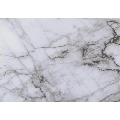 Bureaux: bureau d'ordinateur de 42 po avec tiroir de rangement, stratifié blanc d'aspect marbre, métal noir | Blanc | Panneau de fibres à densité moyenne