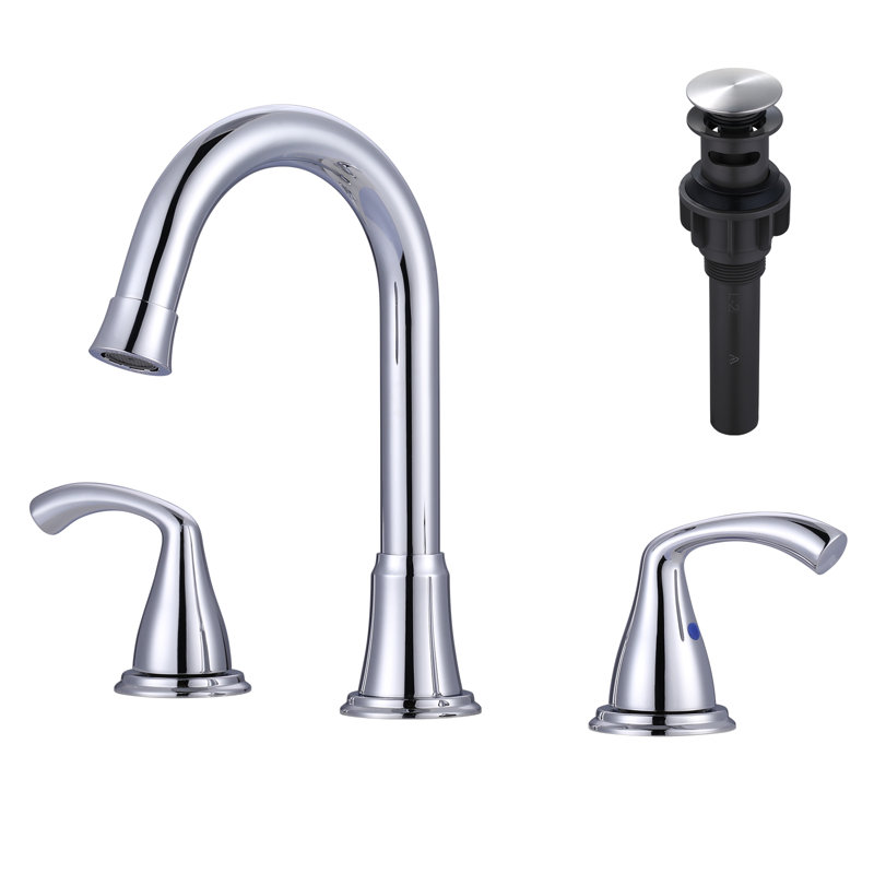 Widespread Bathroom Faucet with Drain Assembly, Chrome