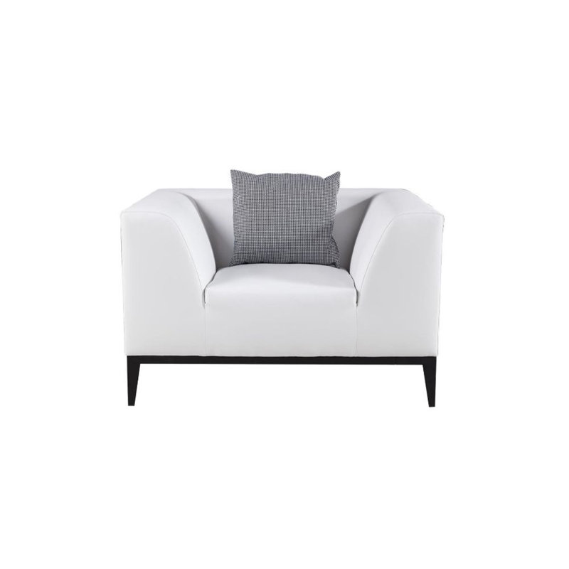 Hogarth Faux Leather Armchair, White Faux Leather
