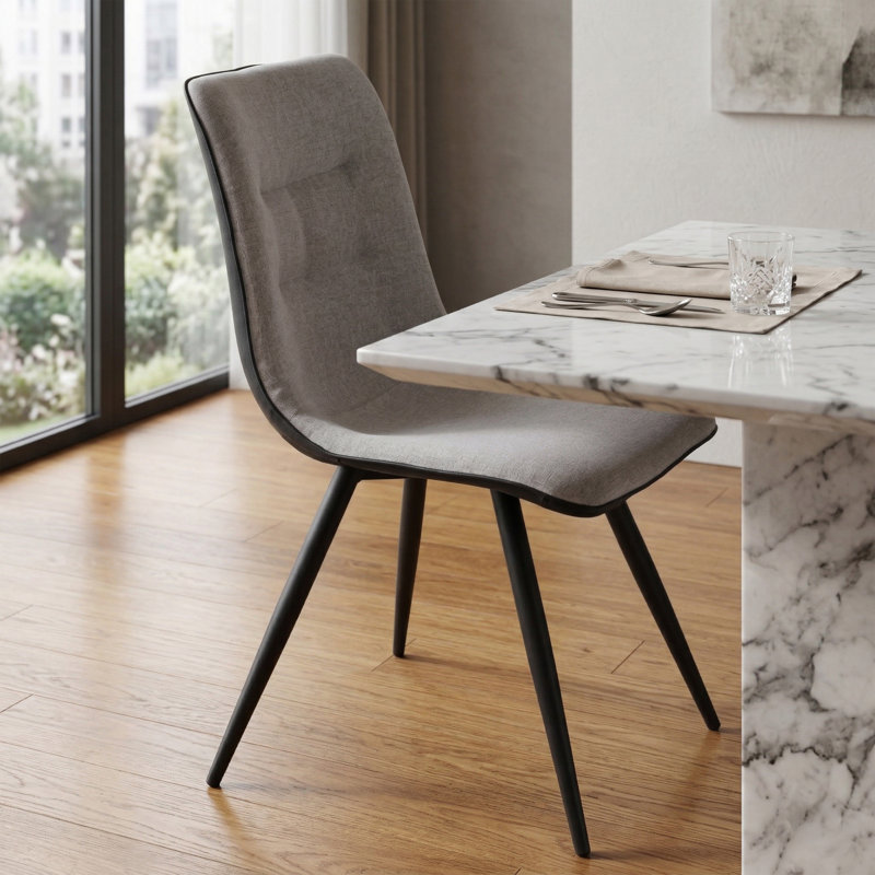 Benedick Kitson Tufted Side Chair in Grey