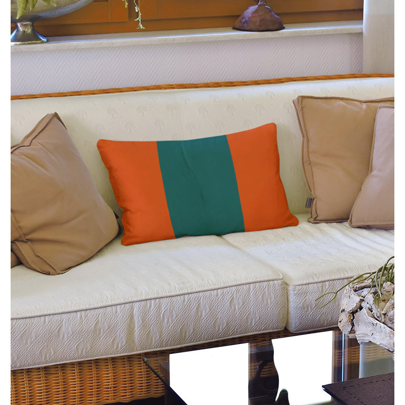 Housse de coussin lombaire Atlanta, Miami, Orange foncé / Pierre bleue