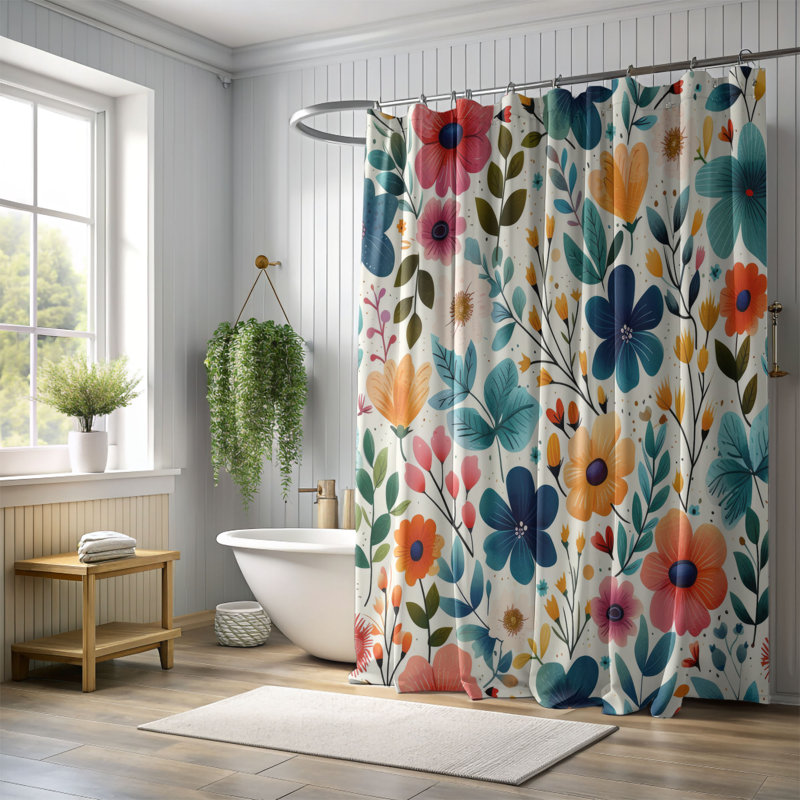 Rideau de douche standard 1 pièce Spring Blossom Dance, H 74 po x l 71 po