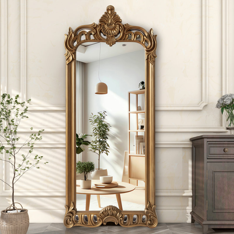 Euri Vintage Gold Arched Full Length Mirror 75'' H