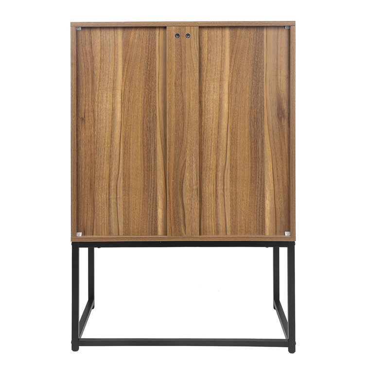 Latitude Run® Mid Century Modern Storage Cabinet, Accent Floor Cabinet With  2 Drawers, 2 Doors And Shelves, Entryway Cabinet, Kitchen Buffet Sideboard,  Cupboard, Chest, Storage Organization For Hallway, Living Room, Bedroom 