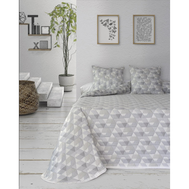 Wednesbury No Pattern Bedspread, Grey, 250 x 270 cm Bedspread