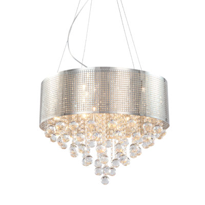 Transitional 5-Light Chrome Chandelier With Clear Crystals