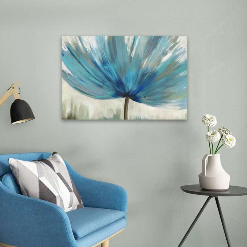 Plantes, fleurs, abstrait, petits pétales, art mural, H 16 po x l 24 po