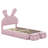 Upholstered Platform Bed with Cartoon Ears Shaped Headboard and Light-660836707-660836637