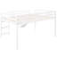 Lit mezzanine double en bois massif avec glissade en pin blanc solidement soutenu - offrant durabilité et style