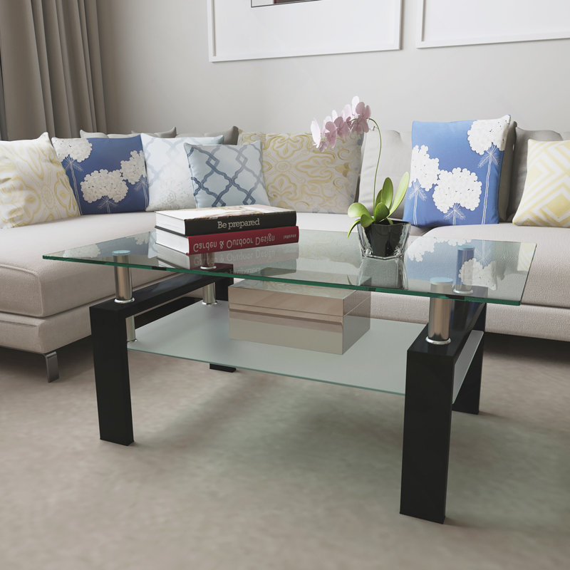 Table basse en verre transparent