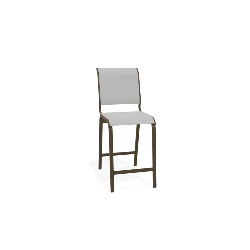 Tabouret de bar 26 po Holna, Blanc 6D Sunbrella®, Bois de plage texturé