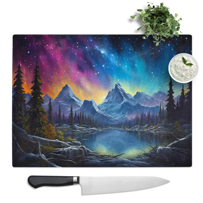 Galaxy Landscape  Glass Chopping Board