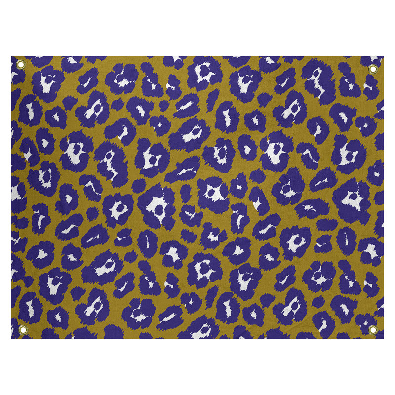 Tapisserie de football en polyester Baltimore, H 59 po x l 80 po, Or / mauve / blanc