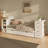 Wooden Daybed With Trundle And Side Shelves, Drawers, Storage Bed With Multi-Functional Desk And Charging Station