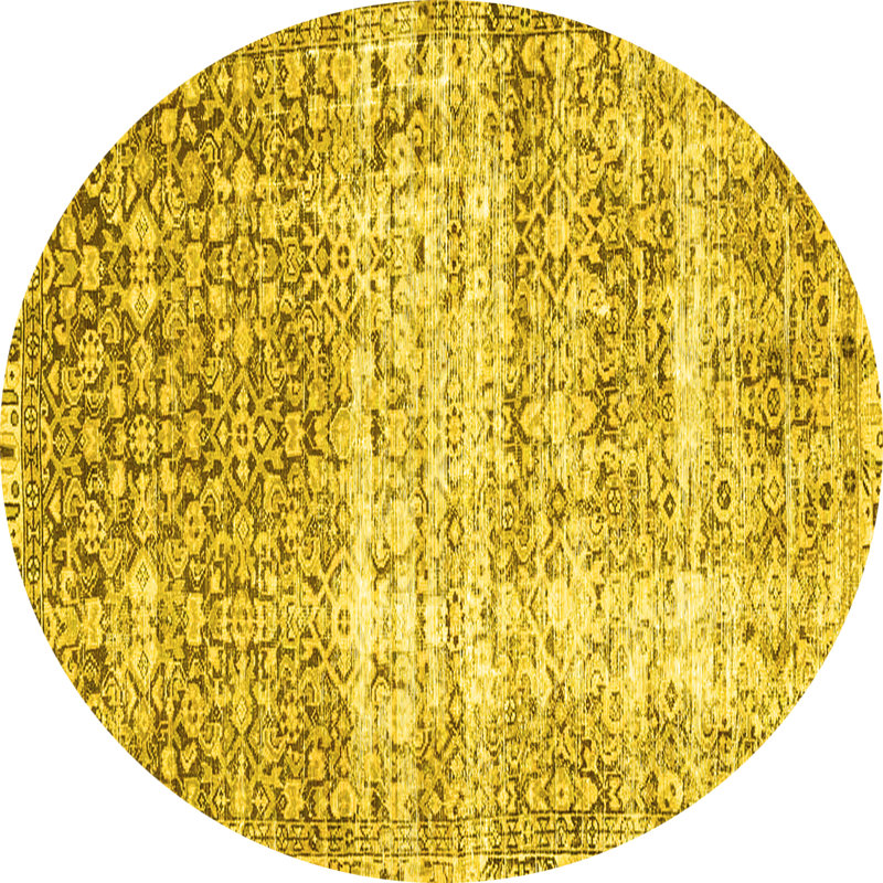 Washable Oriental Indoor Rug, Round 4'