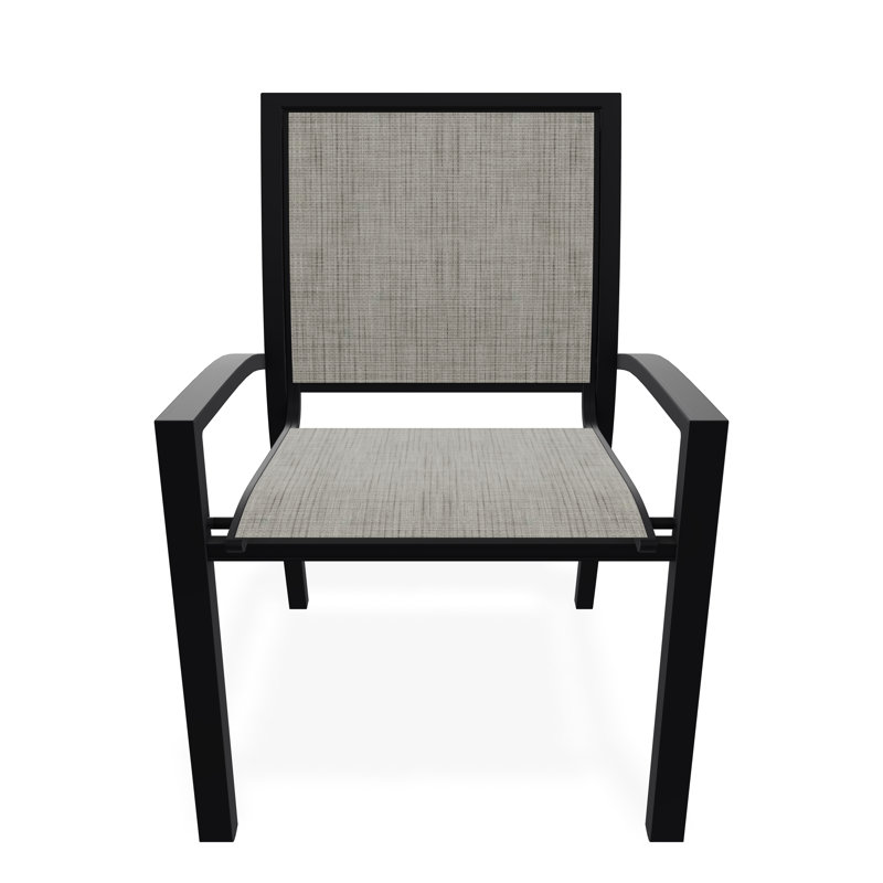 Chaise de café empilable Kendall, Noir, Fumée