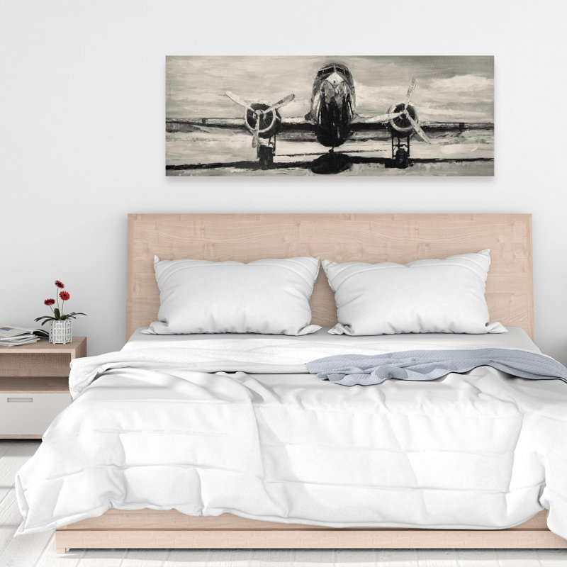 Toile d'aviation industrielle blanche - Sépia avion