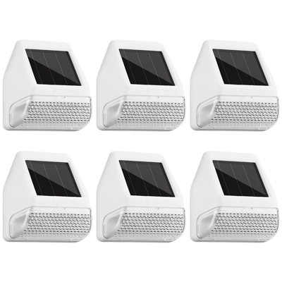 Hohtaa Solar Fence Lights, Dusk to Dawn LED Deck and Post Light, White