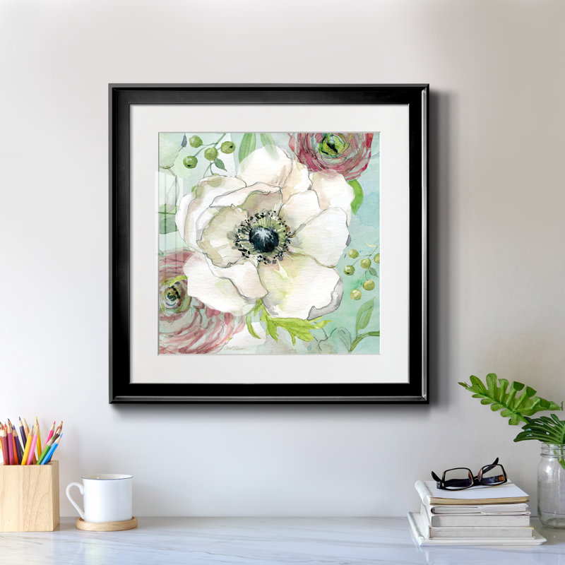 Asbury Garden Bloom I - Cadre photo, reproduction d'art sur papier, Papier encadré noir, H 30,5 po x l 30,5 po x P 1,5 po