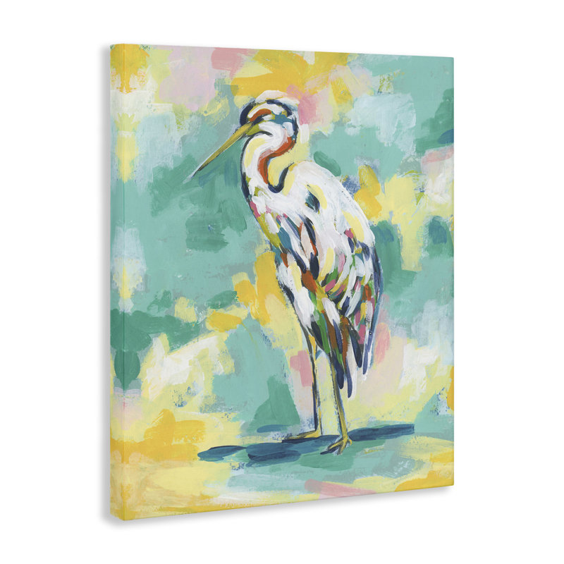 «Blue Modern Crane» par Michael Willett, H 48 po x l 36 po